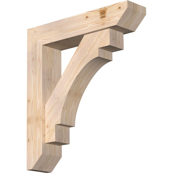 Ekena Millwork Merced Slat Smooth Bracket w/ Offset Brace, Douglas Fir, 7 1/2"W x 34"D x 38"H BKT0806X34X38MRC06SDF - main